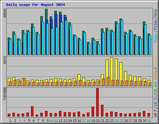 Daily usage for August 2024