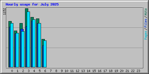 Hourly usage for July 2025